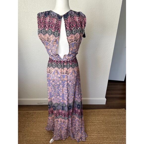 TIGERLILY BELLE EAU MAXI DRESS Tassel Bohemian Button Down Size US 8 - Picture 9 of 14